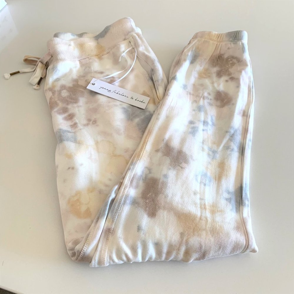 Young Fabulous & Broke Tie Dye Joggers Sweatpants Loungewear Size Large NEW